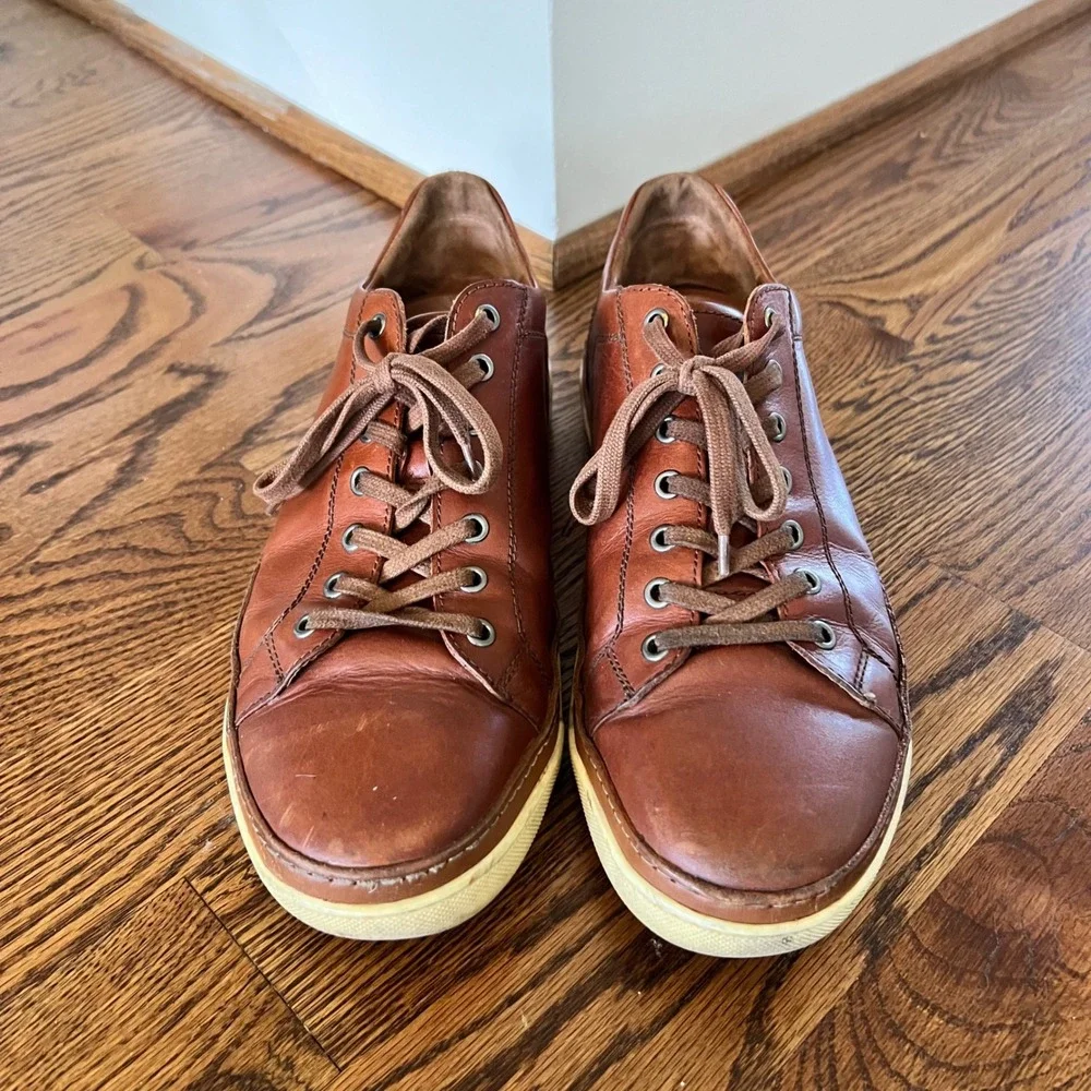 Allen Edmonds Porter Mens Leather Sneakers Brown Derby‎ Shoes Portugal MSRP $350